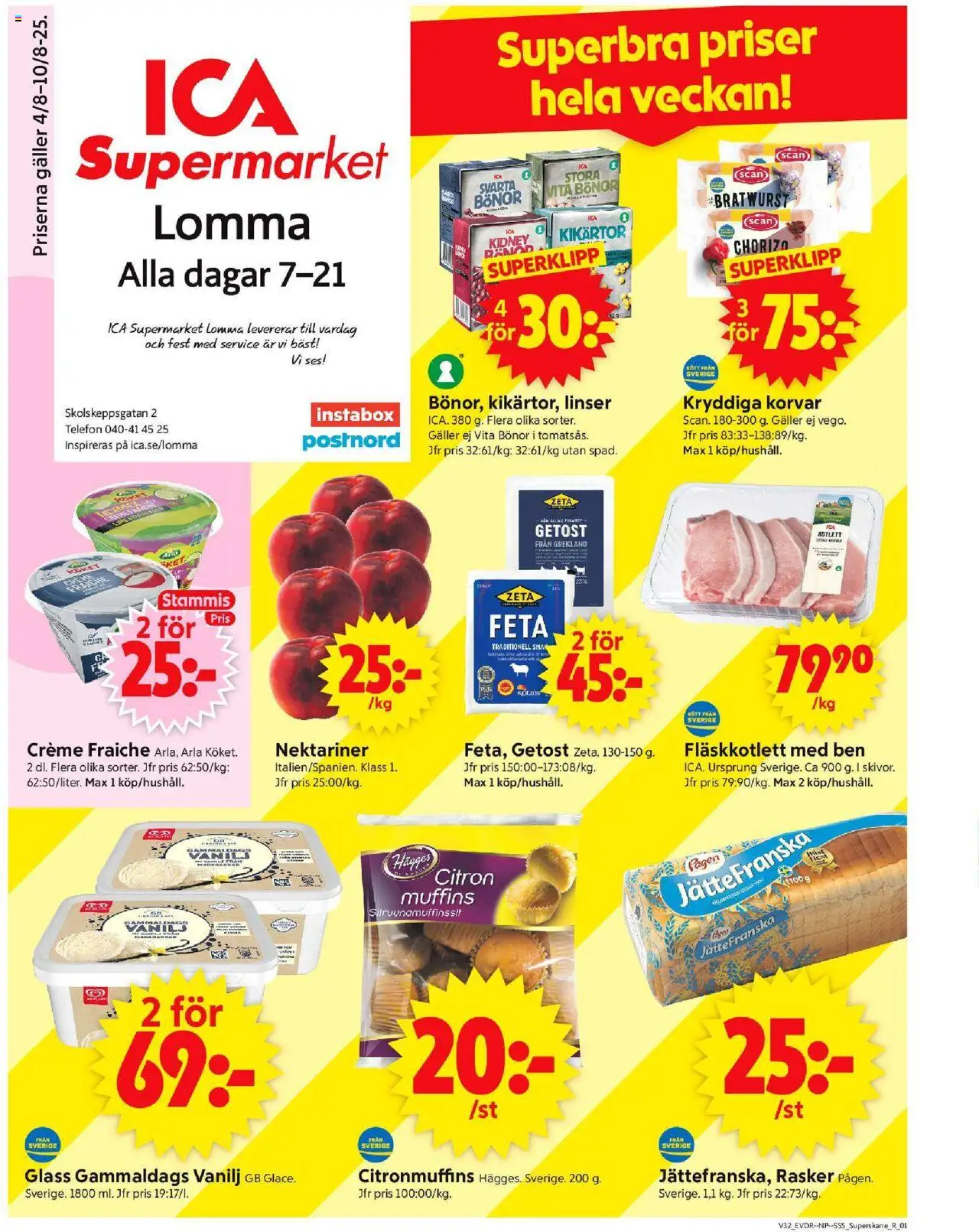 Lomma är giltig 04/08 2025 > Veckans Erbjudanden gäller från 04/08/2025 till 10/08/2025 sidnummer 1