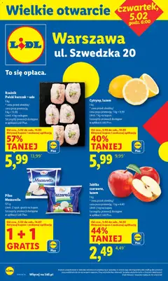 Pogląd gazetki "Wielkie otwarcie w Warszawie" ze sklepu Lidl ważnej od 05.02.2026