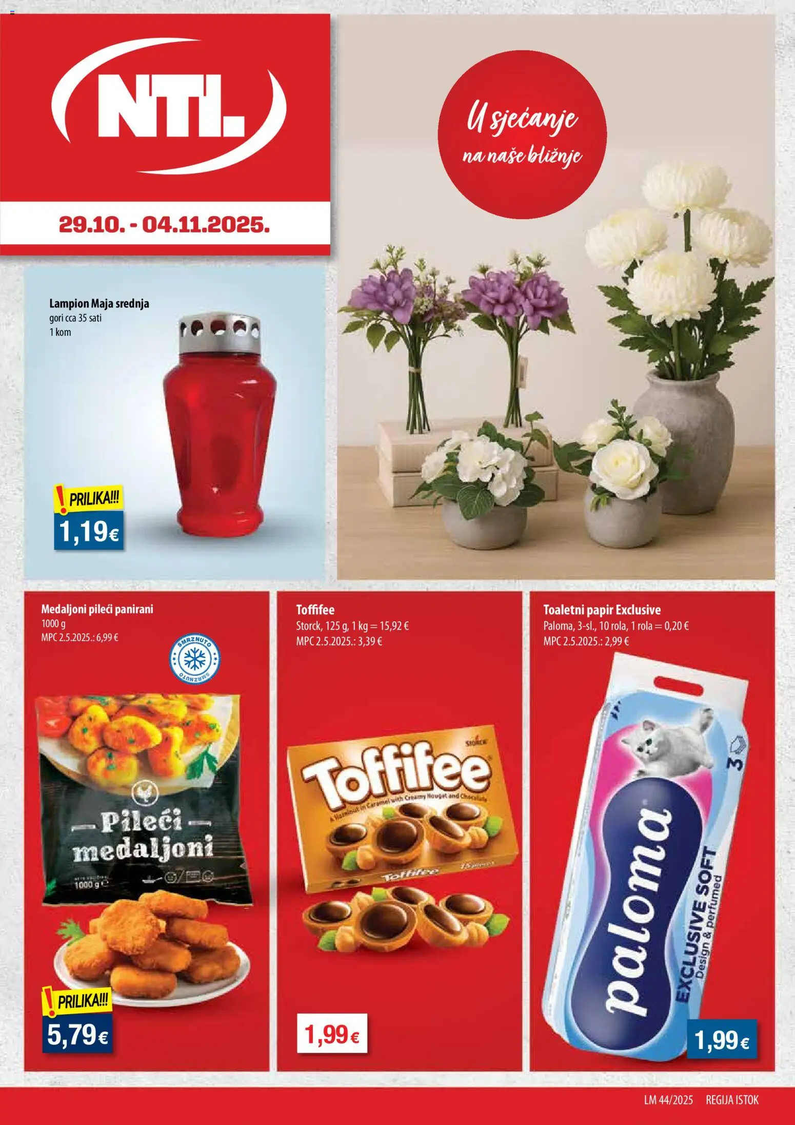 Pregled letka Letak Istok trgovine NTL vrijedi od 29.10.2025