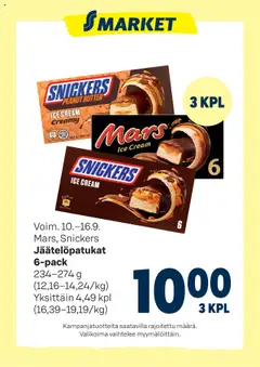 Kaupan S-market Tarjoukset Jäätelöpatukat esikatselu, voimassa 10/09/2025
