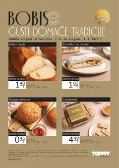 Pregled letka Tommy Bobis Super ponuda trgovine Tommy vrijedi od 02.04.2026
