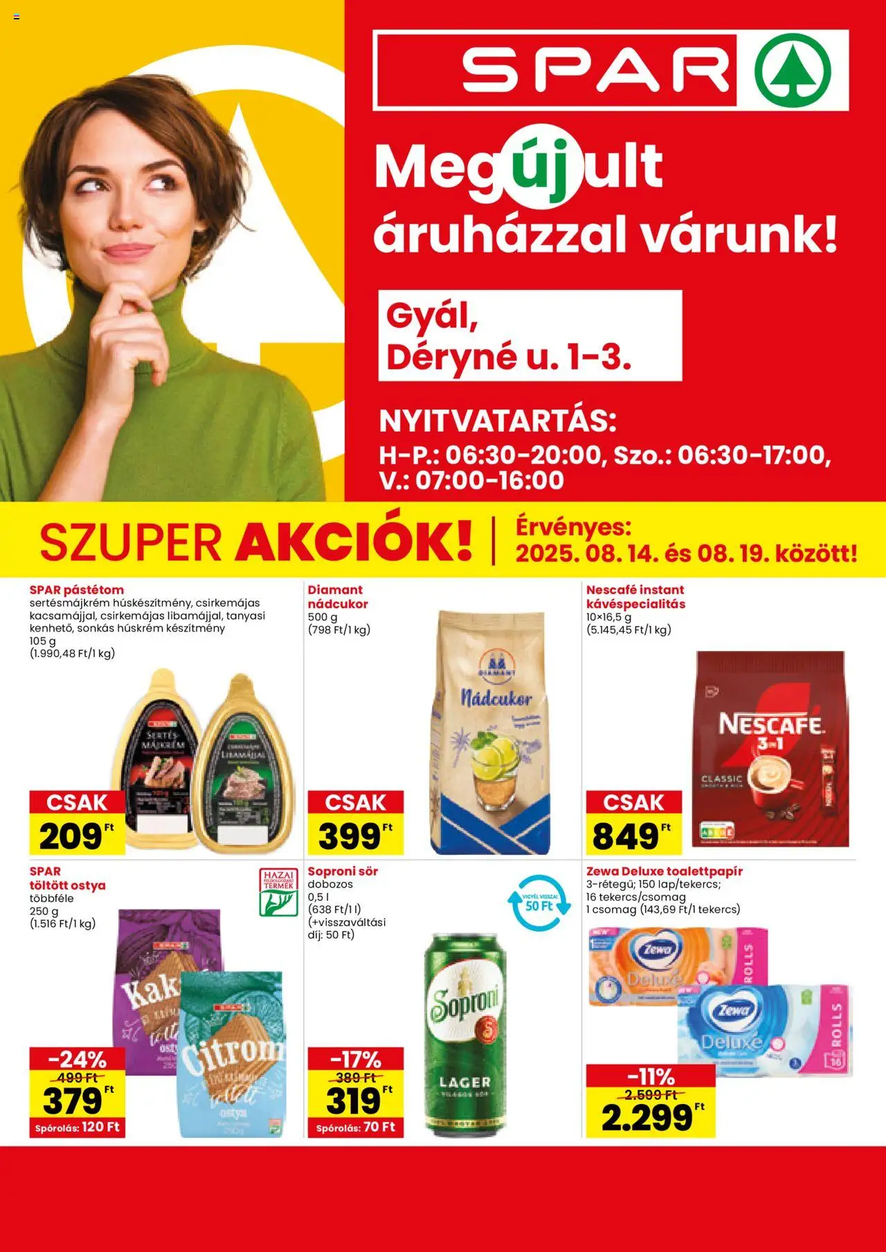 Spar aktuális szórólap, érvényes 2025.08.14.-től - 1 oldal