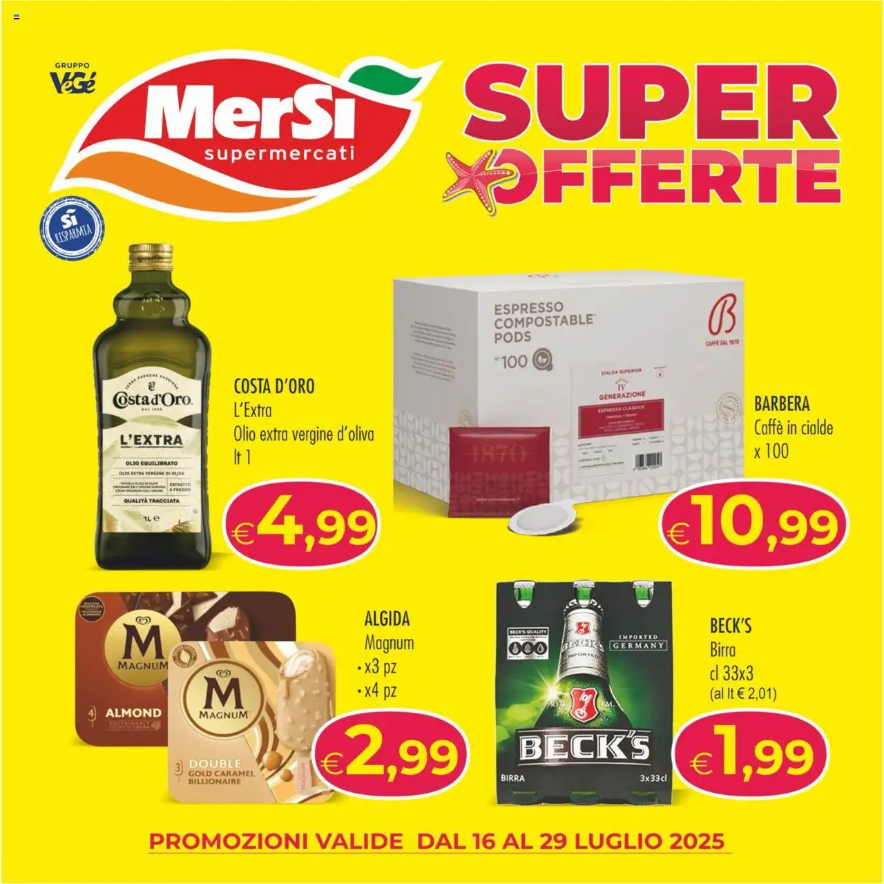 Volantino MerSi Supermercati valido da 16/07/2025 numero di pagina 1