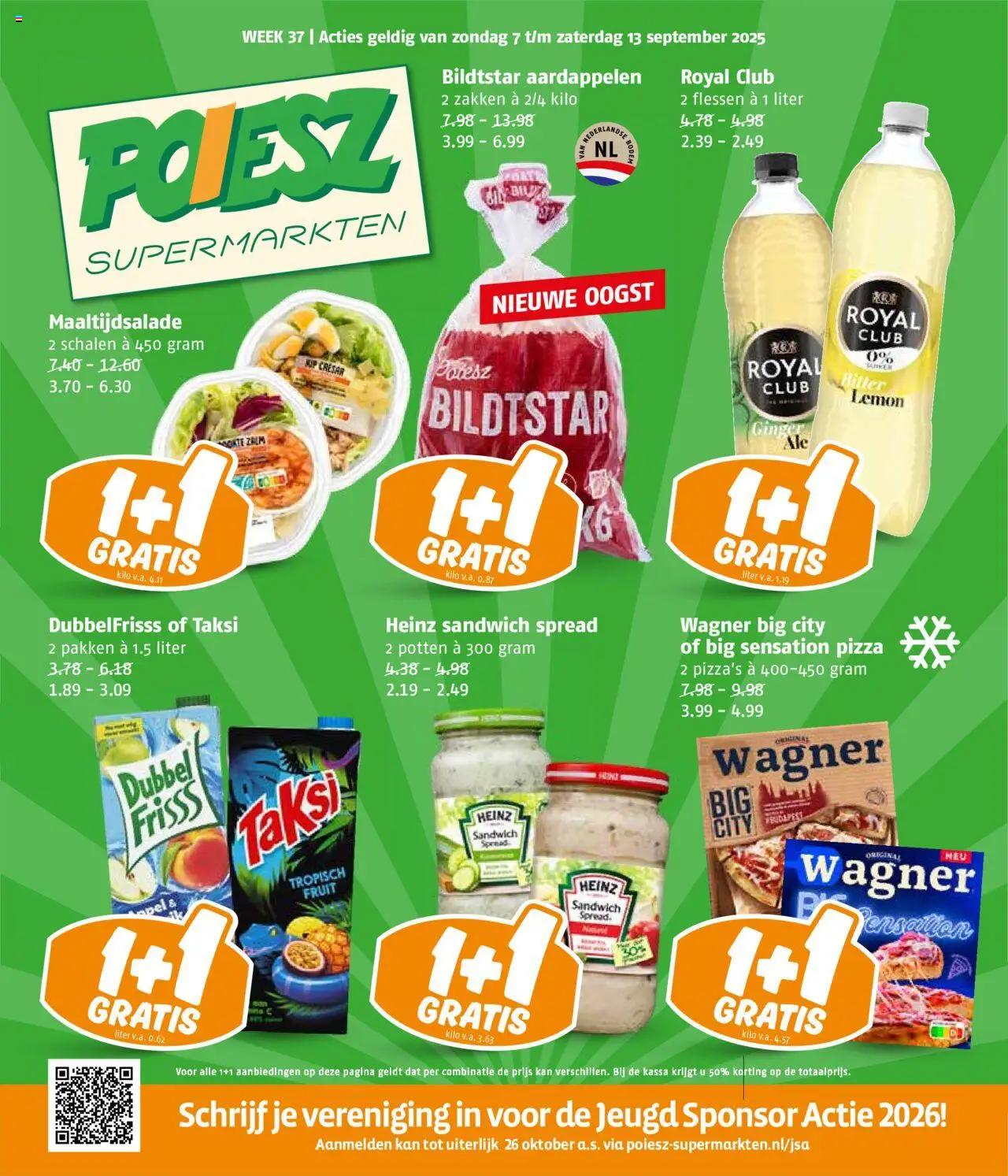 Poiesz shop Folder week 37 geldig vanaf 07-09-2025 - Paginanummer 1 - Pizza, Sandwich, Kip, Aardappelen, Fruit, Kan, Tropisch fruit