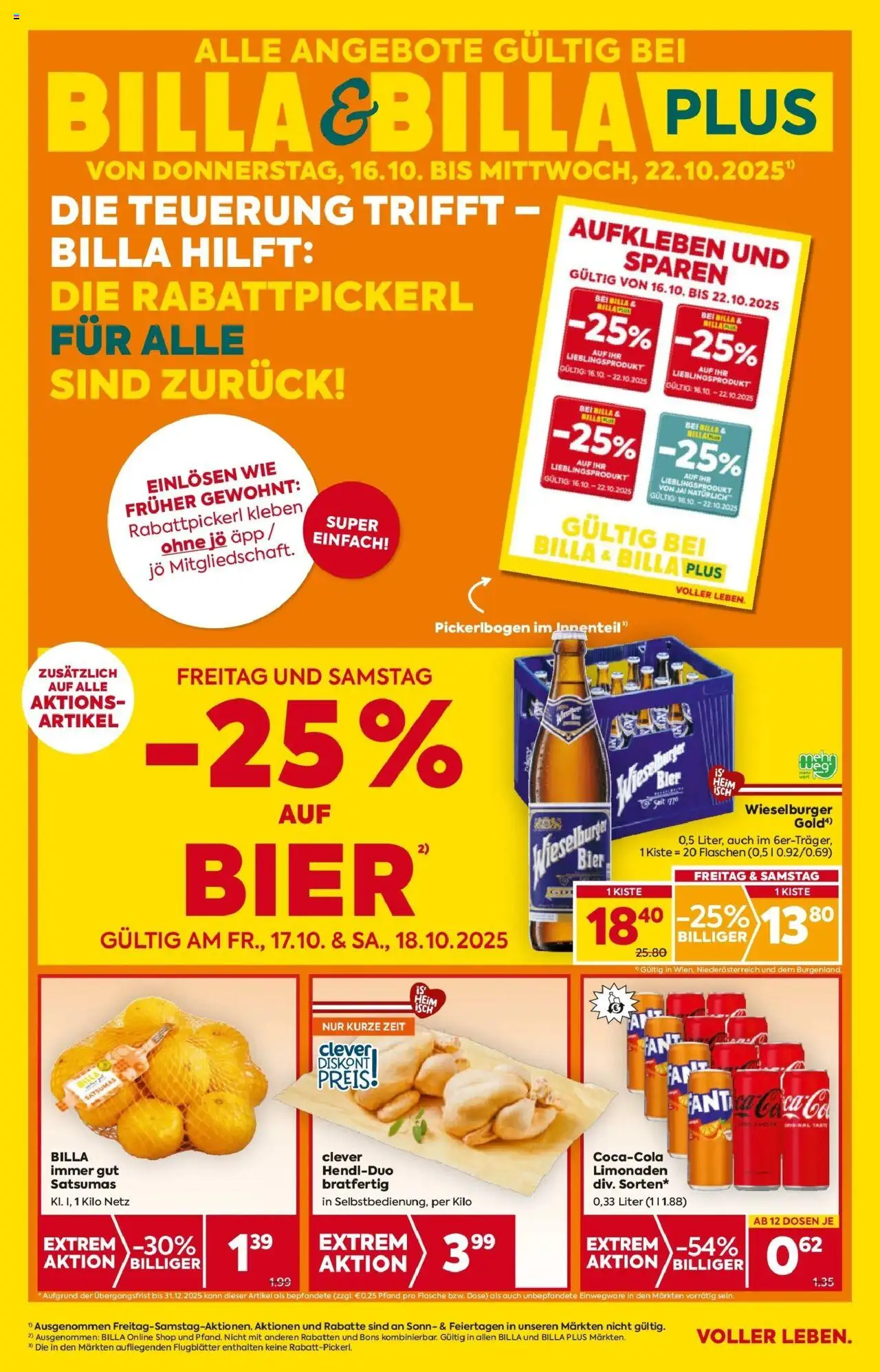  BILLA Flugblatt ab 15.10.2025 vorschau >> BILLA: Flugblatt gültig bei BILLA & BILLA PLUS - Seite 1