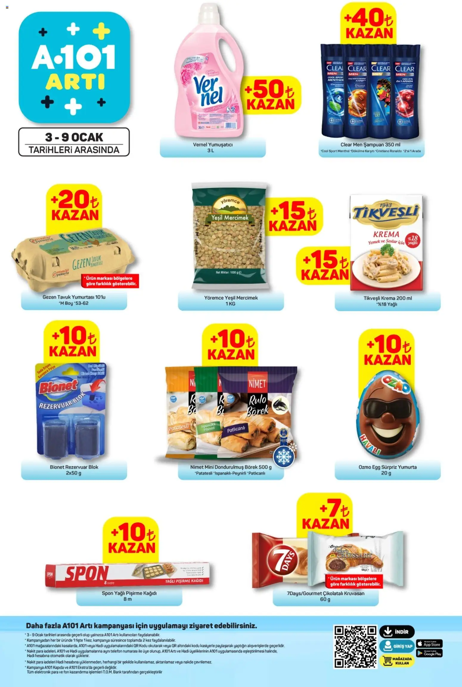 A101 Arti 03.01.2026 - Broşürünün önizlemesi - Telefon, Parfüm, Krema, Yumurta, Şampuan, Ocak, Mercimek, Yumuşatıcı