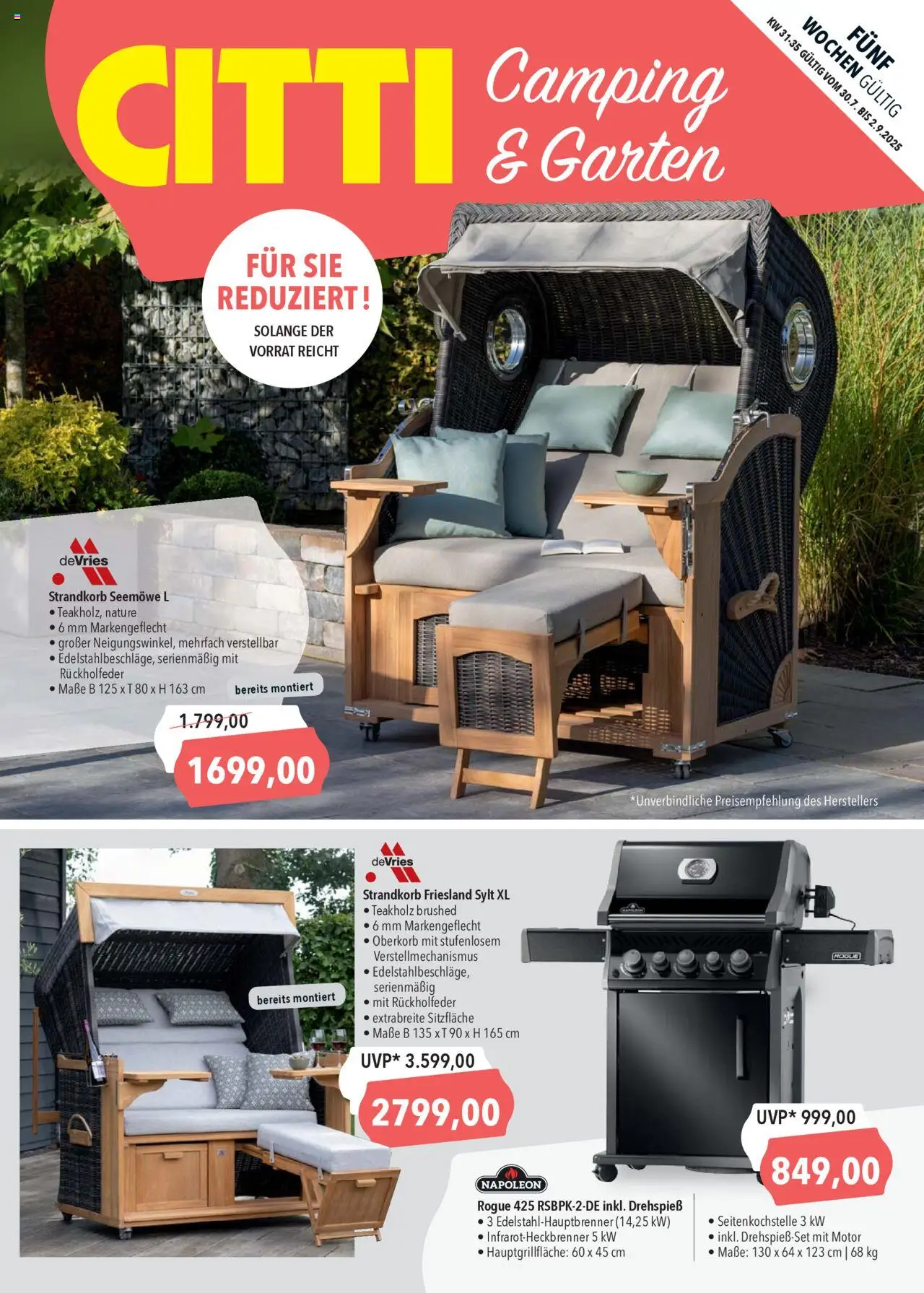 CITTI Markt Camping und Garten (vom 30.07.2025 - 02.09.2025)