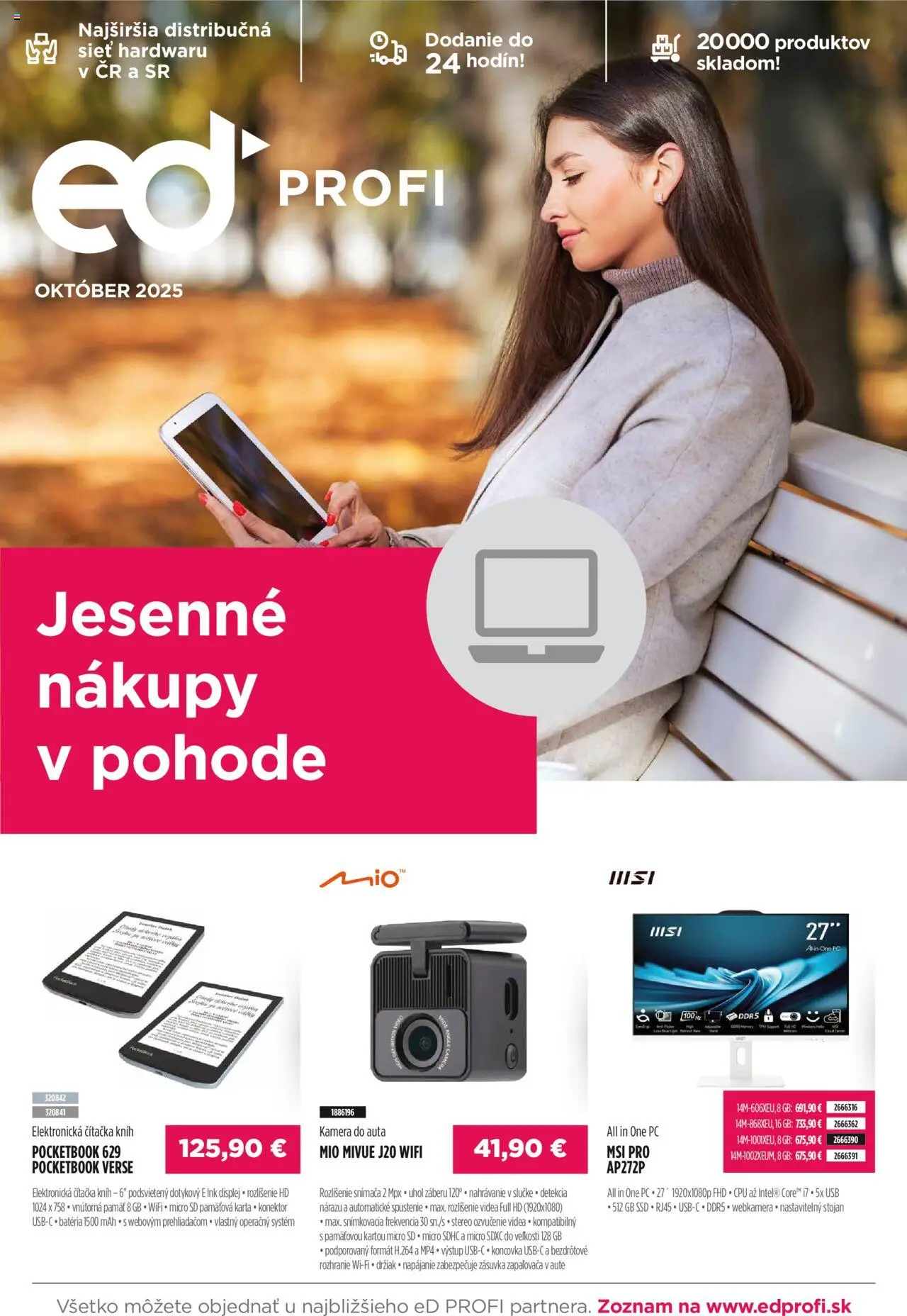 ED Profi Leták (01.10. - 31.10.2025) - Akčná ponuka - PC, Kamera, Zásuvka, Batéria, MP4, USB, Konektor, Pamäťová karta