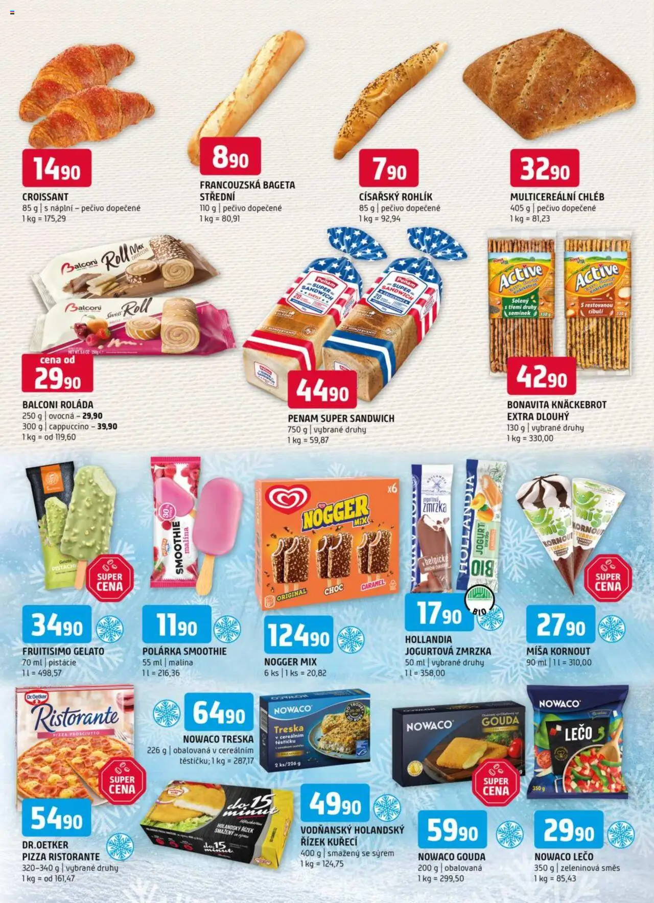 Terno Leták - Jihlava (04.06.2025 - 10.06.2025) - strana 6 - Rohlík, Croissant, Cappuccino, Jogurt, Gouda, Hollandia, Francouzská bageta, Zeleninová směs