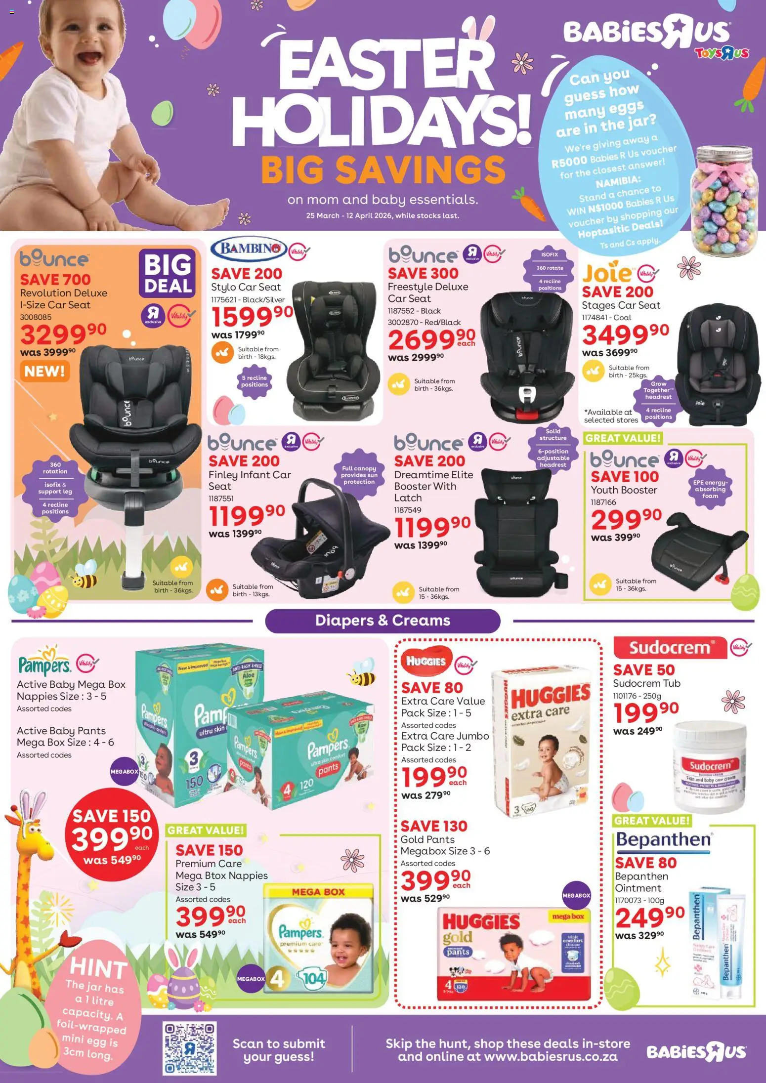 Preview of Babies R Us flyer valid from 25/03/2026 - Eggs, Box, Toys, Pants, Nappies, Diapers, Foam