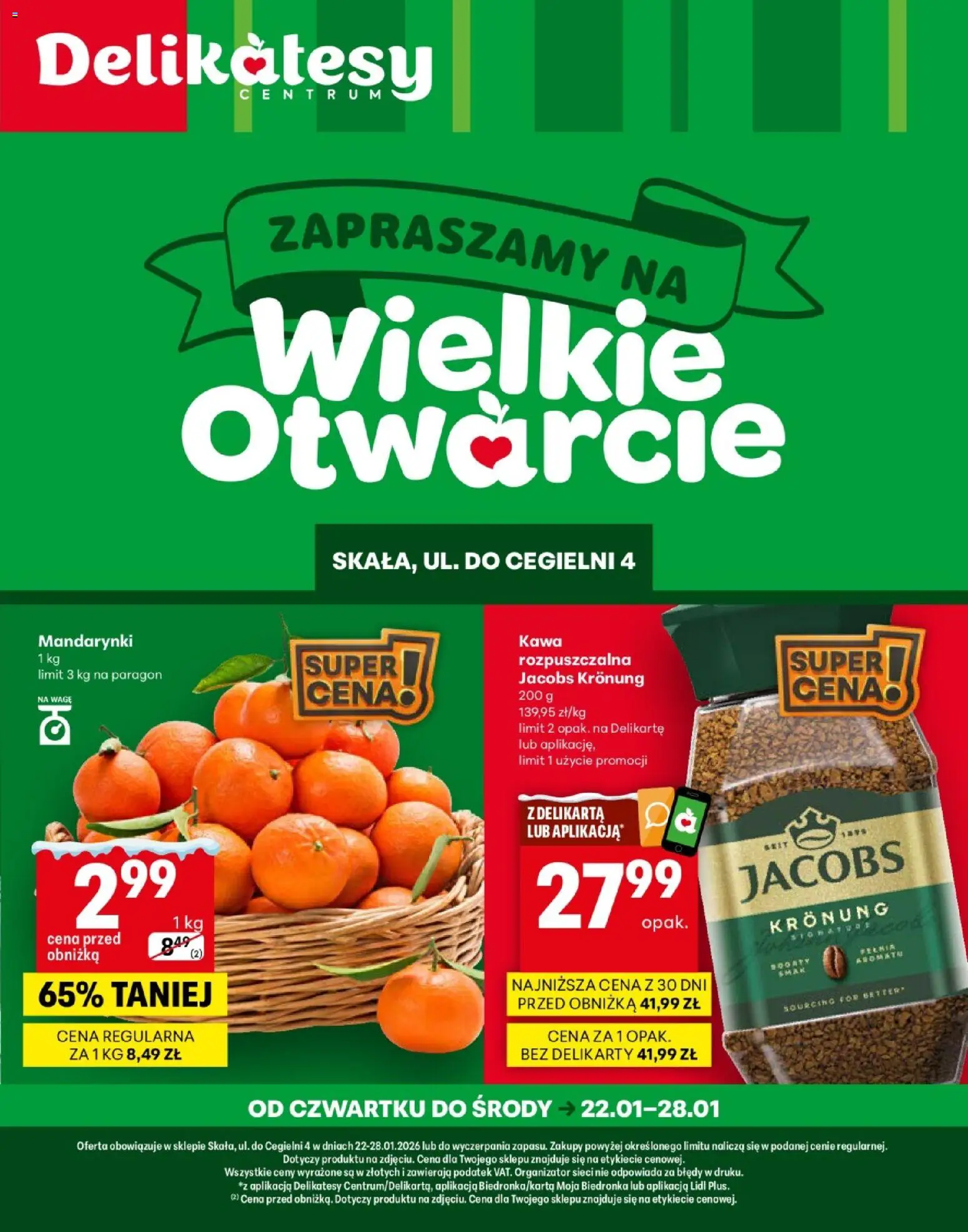 Pogląd gazetki "Skała Otwarcie" ze sklepu Delikatesy Centrum ważnej od 22.01.2026