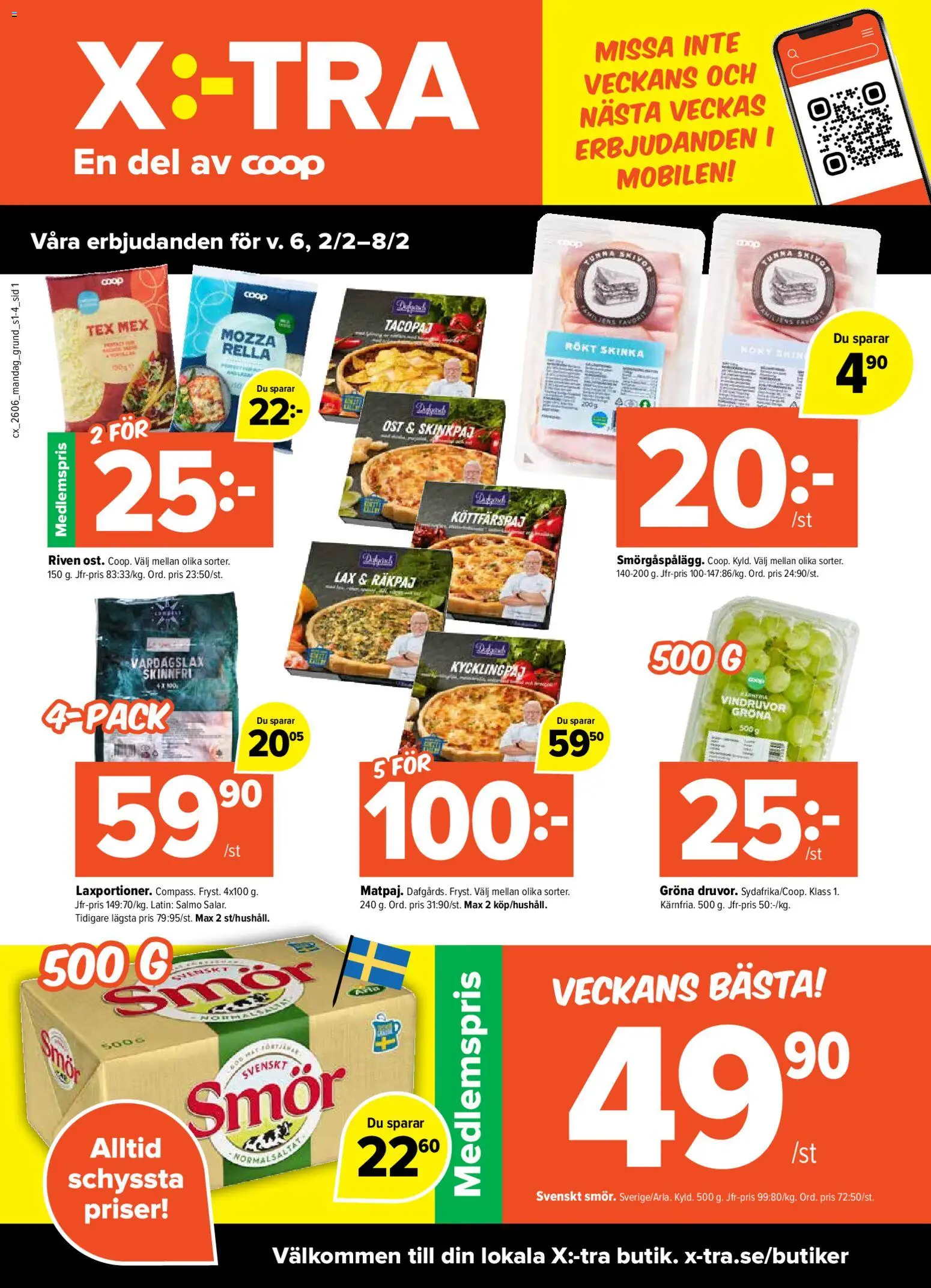 Förhandsgranska reklamblad Aktuella reklamblad Coop X:-TRA från butik Coop X:-TRA gäller från 02/02/2026
