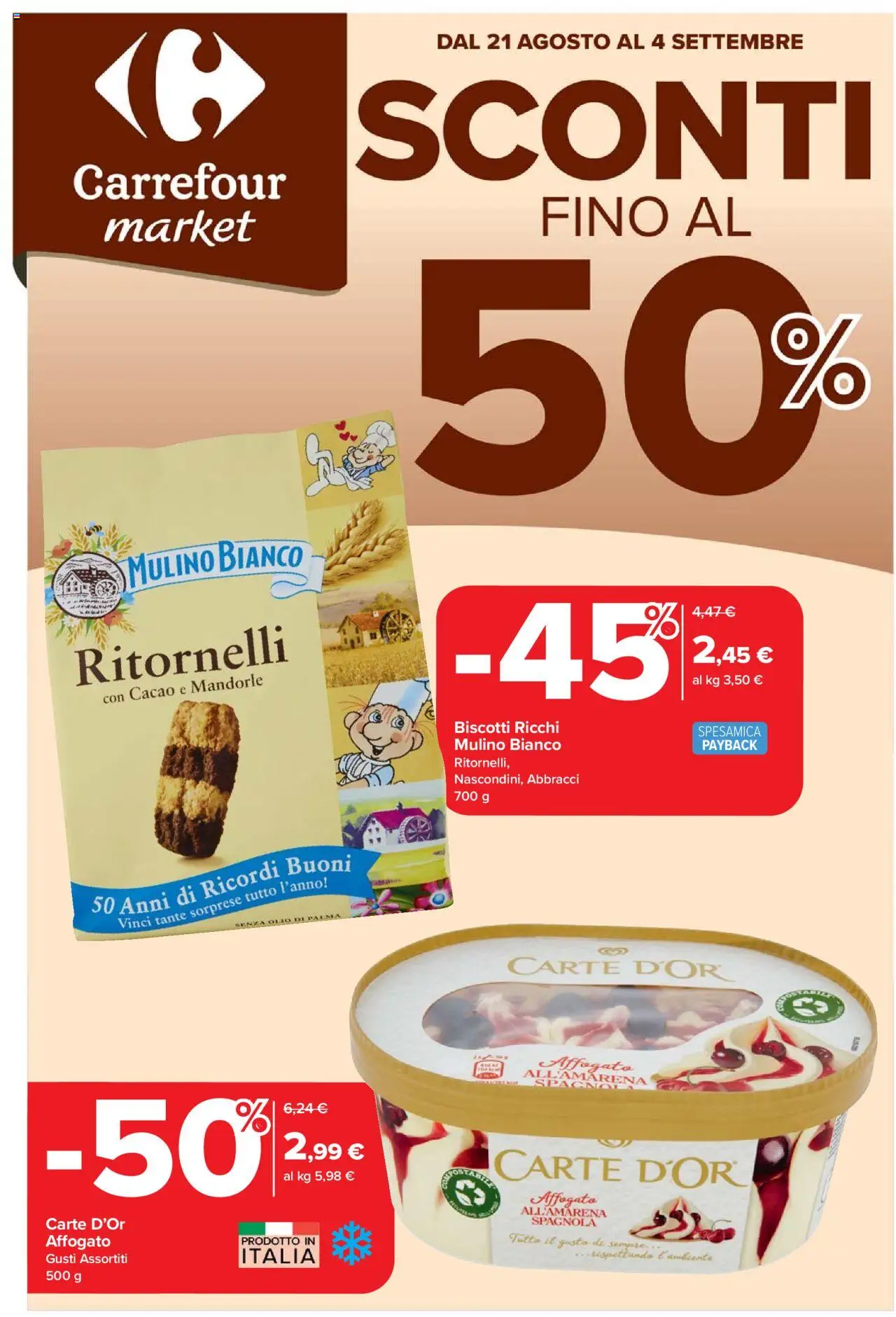 Volantino Carrefour valido da 21/08/2025 numero di pagina 1