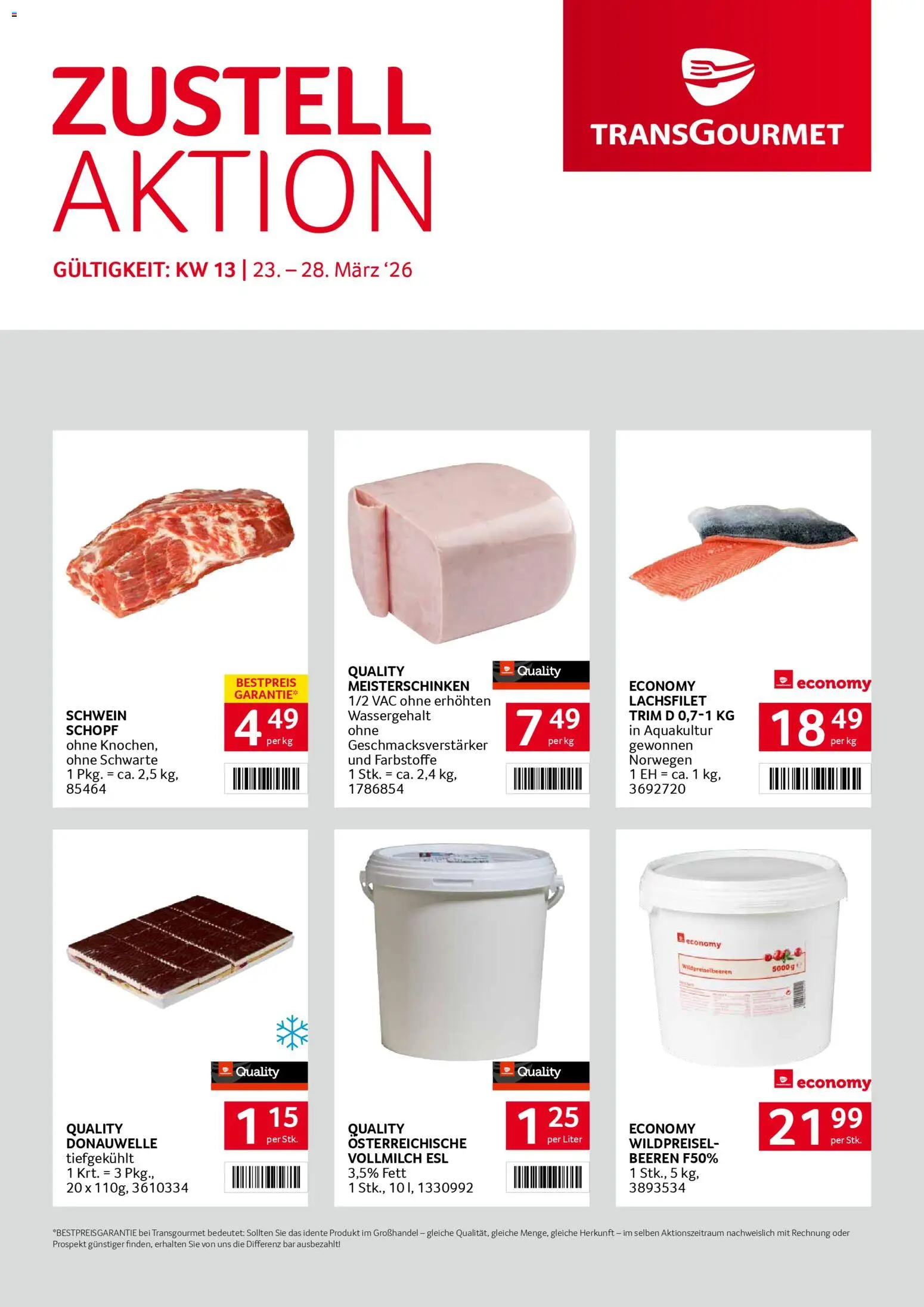 Vorschau der Angebote: Transgourmet Transgourmet Zustellaktion gültig ab 23.03.2026