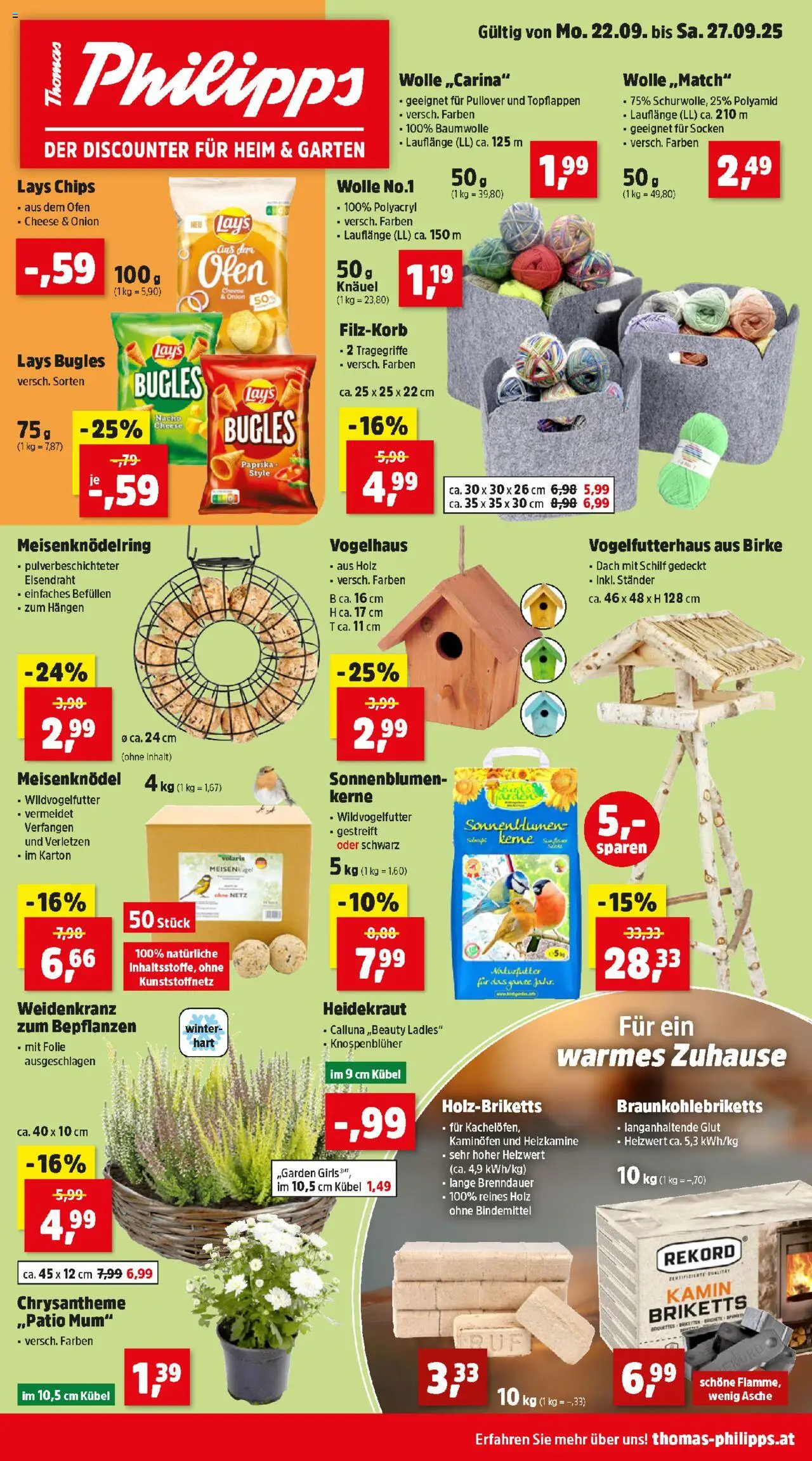 Vorschau der Angebote: Thomas Philipps Flugblatt gültig ab 20.09.2025 - Chips, Pullover, Ofen, Socken
