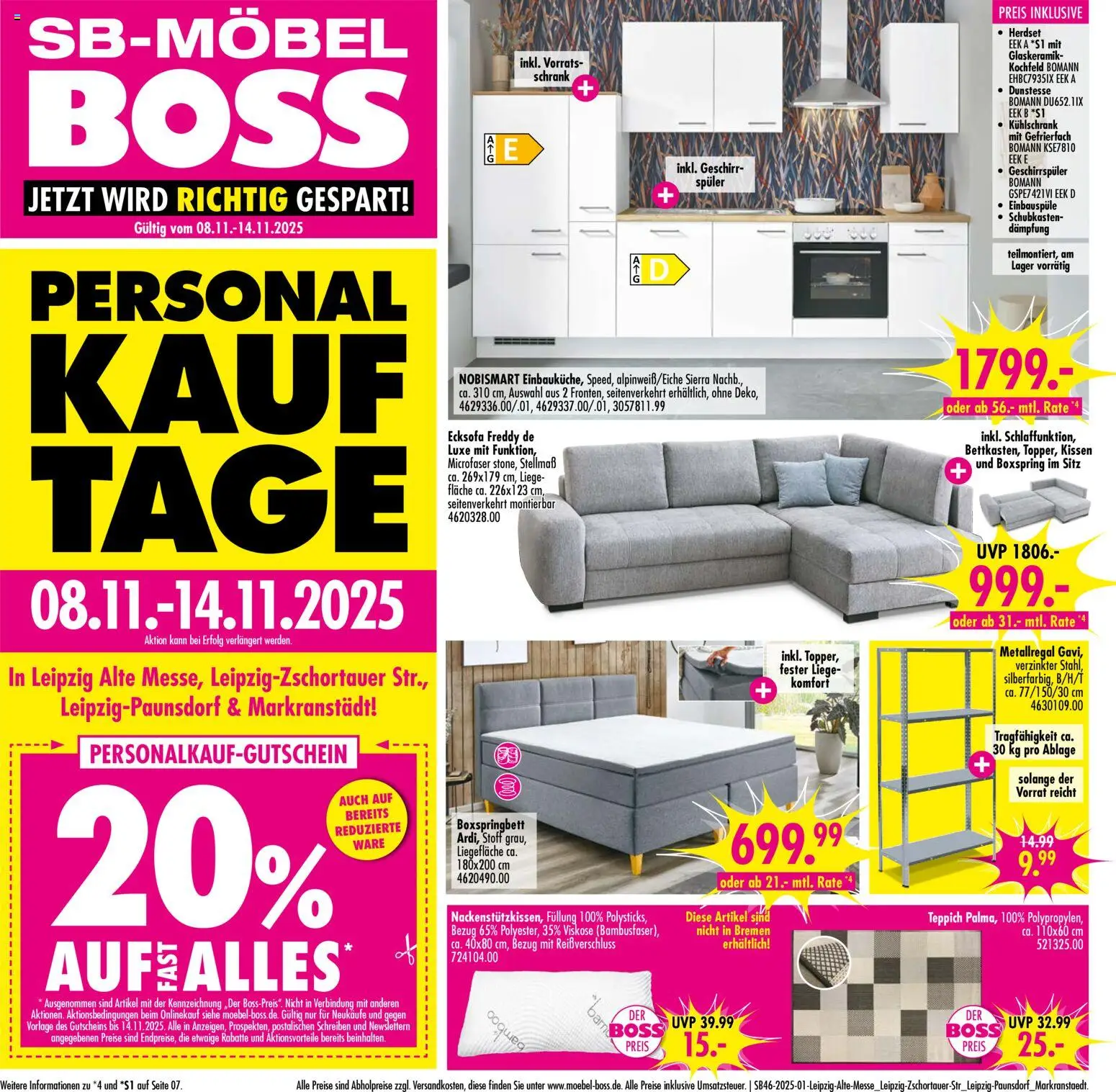 Vorschau von dem Prospekt des Geschäftes SB Möbel Boss, gültig ab dem 08.11.2025