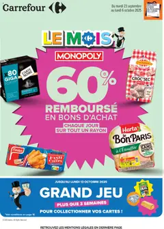 Prévisualisation de Catalogue le mois monopoly 60% du magasin Carrefour formulaire valide 23/09/2025