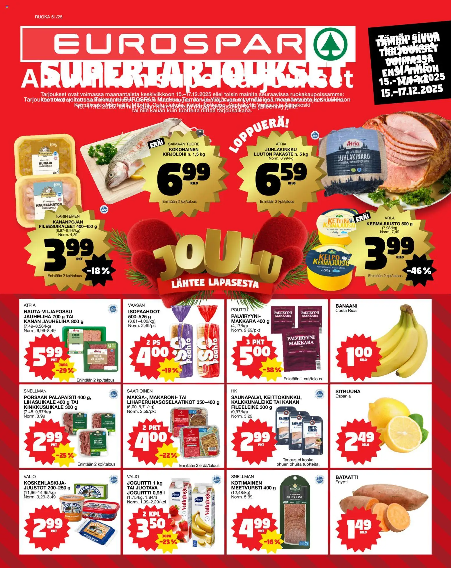 Kaupan Tokmanni EUROSPAR esikatselu, voimassa 15/12/2025