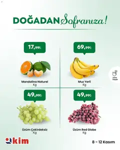 Kim Market Sebze ve meyve 08.11.2025 - Broşürünün önizlemesi