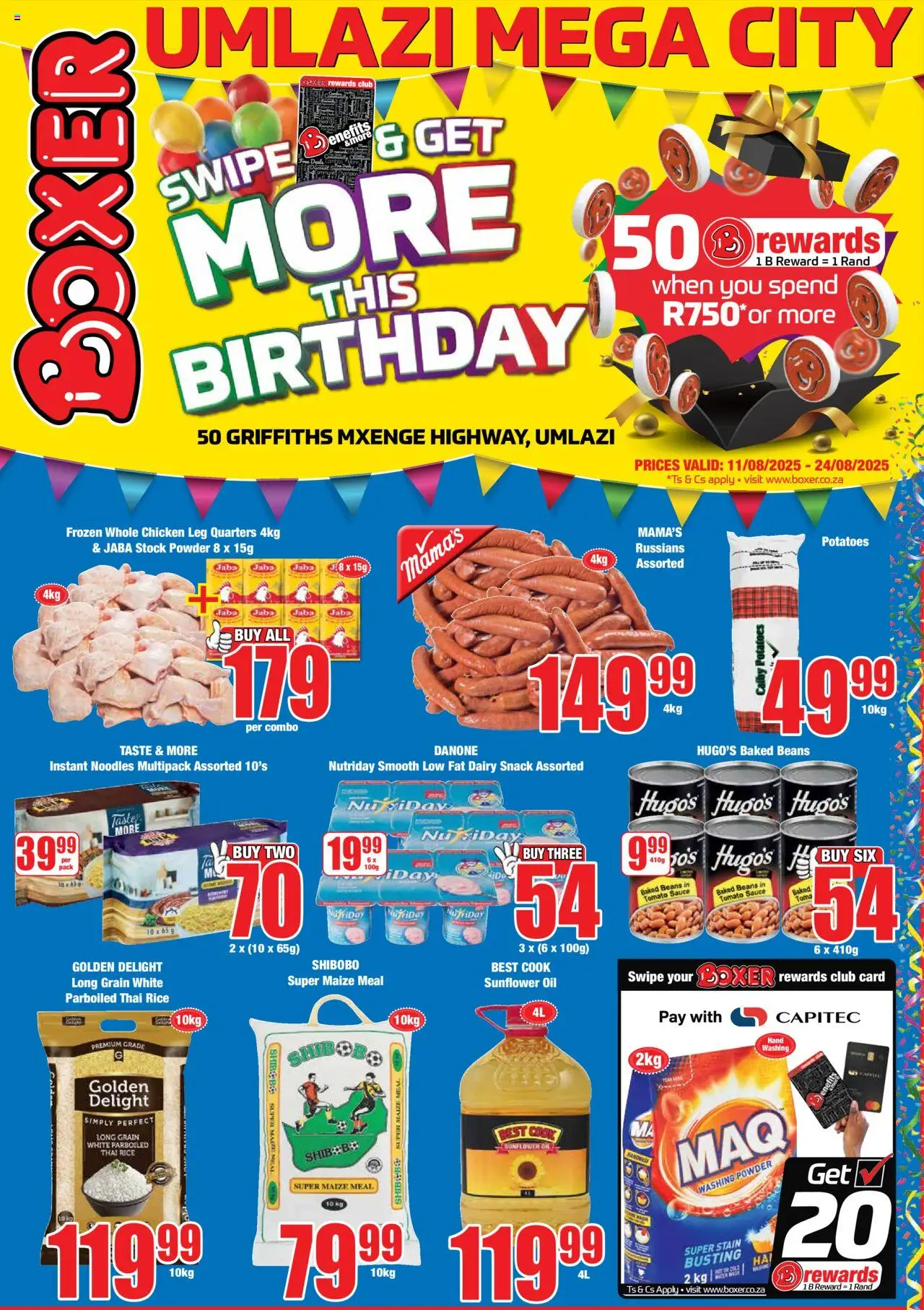 Boxer KwaZulu-Natal - Umlazi Mega City Specials from 11/08 - 24/08/2025 > Promotions
