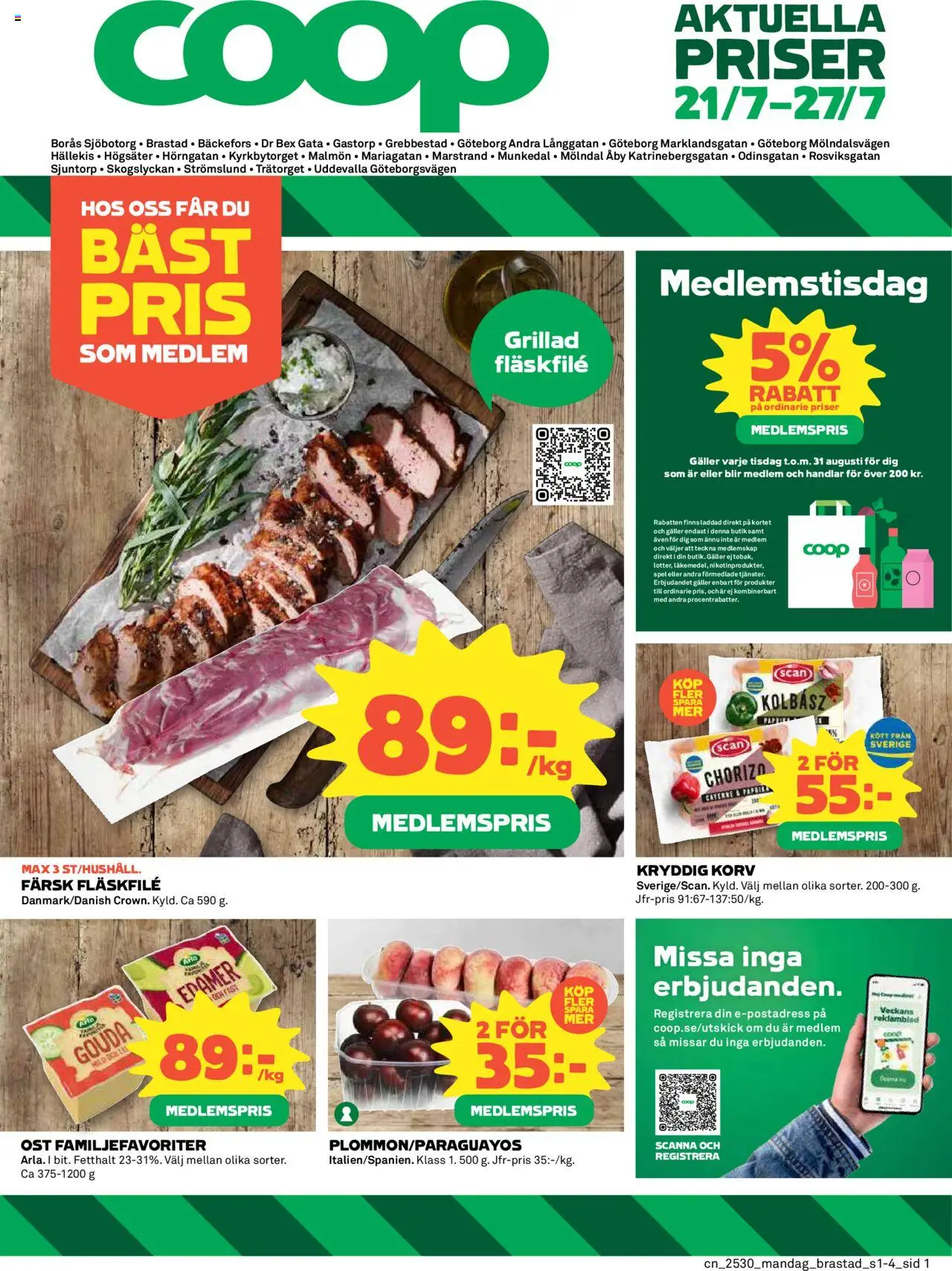 Aktuella reklamblad Stora Coop är giltig 21/07 2025 > Veckans Erbjudanden gäller från 21/07/2025 till 27/07/2025 sidnummer 1