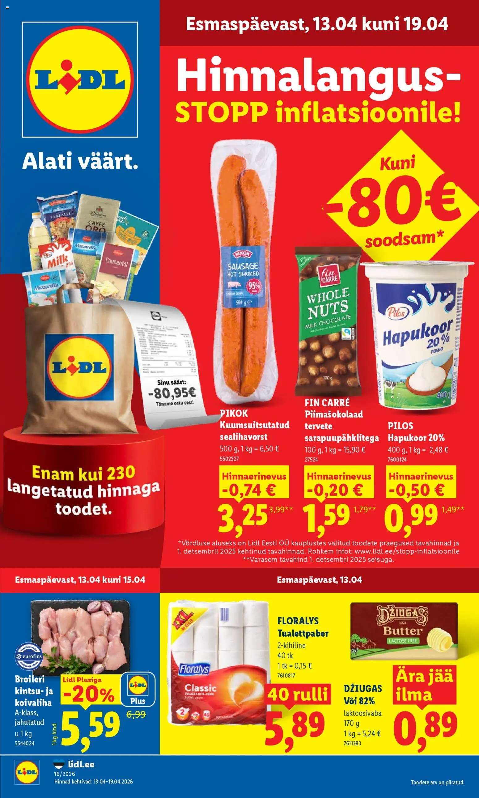 Lidl kliendilehe eelvaade alates 13.04.2026