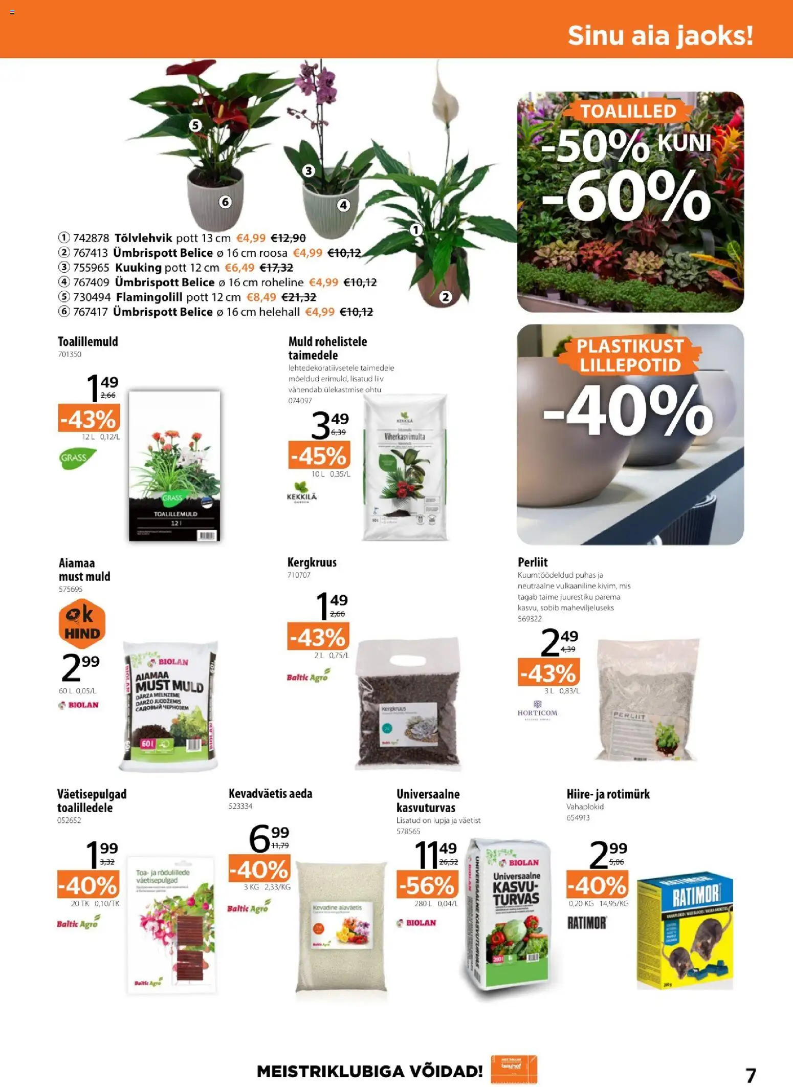 Bauhof kliendilehe eelvaade alates 2026.01.06