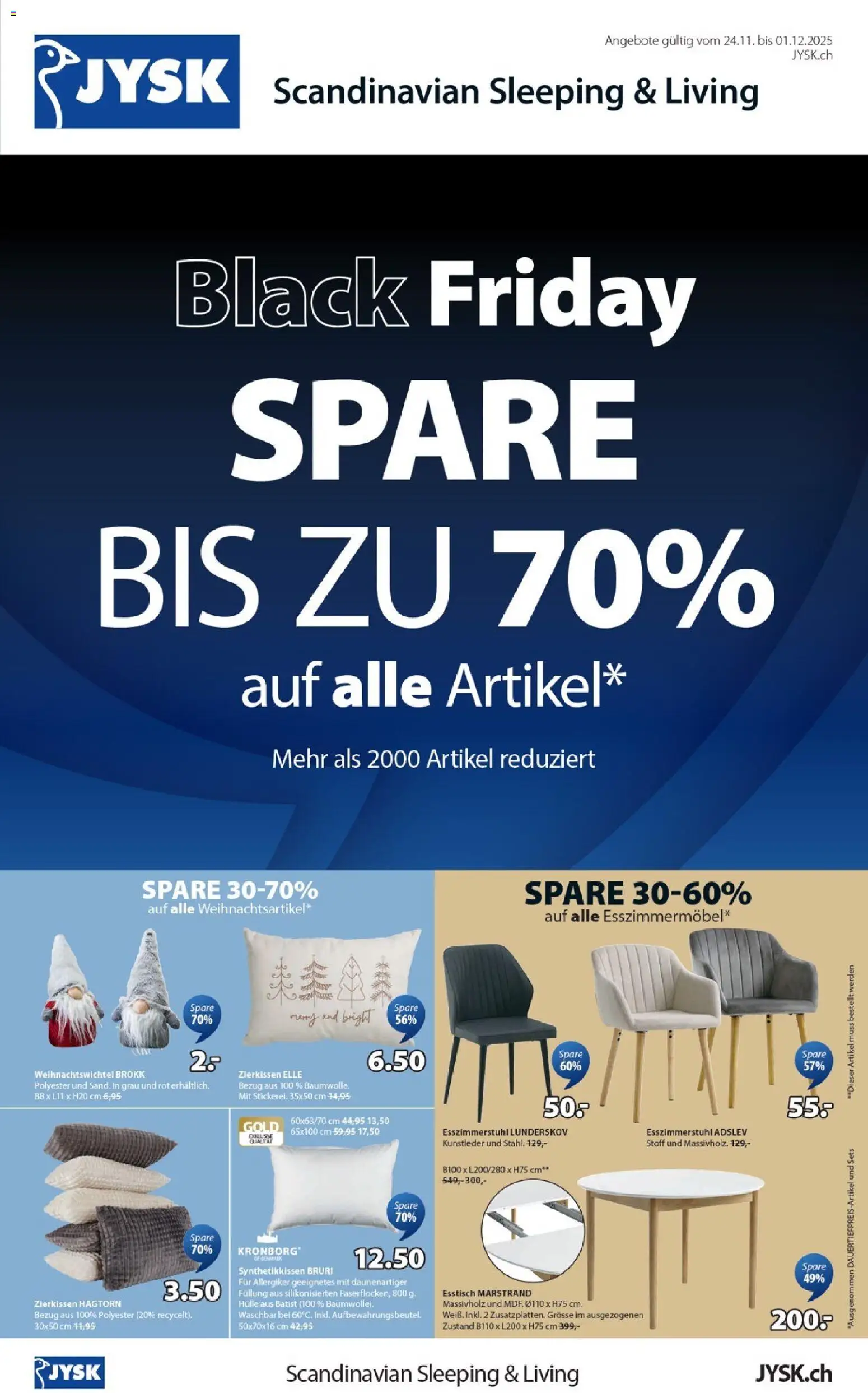 Vorschau des Merkblatts Black Friday vom Shop JYSK gültig von 24.11.2025 bis 01.12.2025 - Esstisch, Hülle