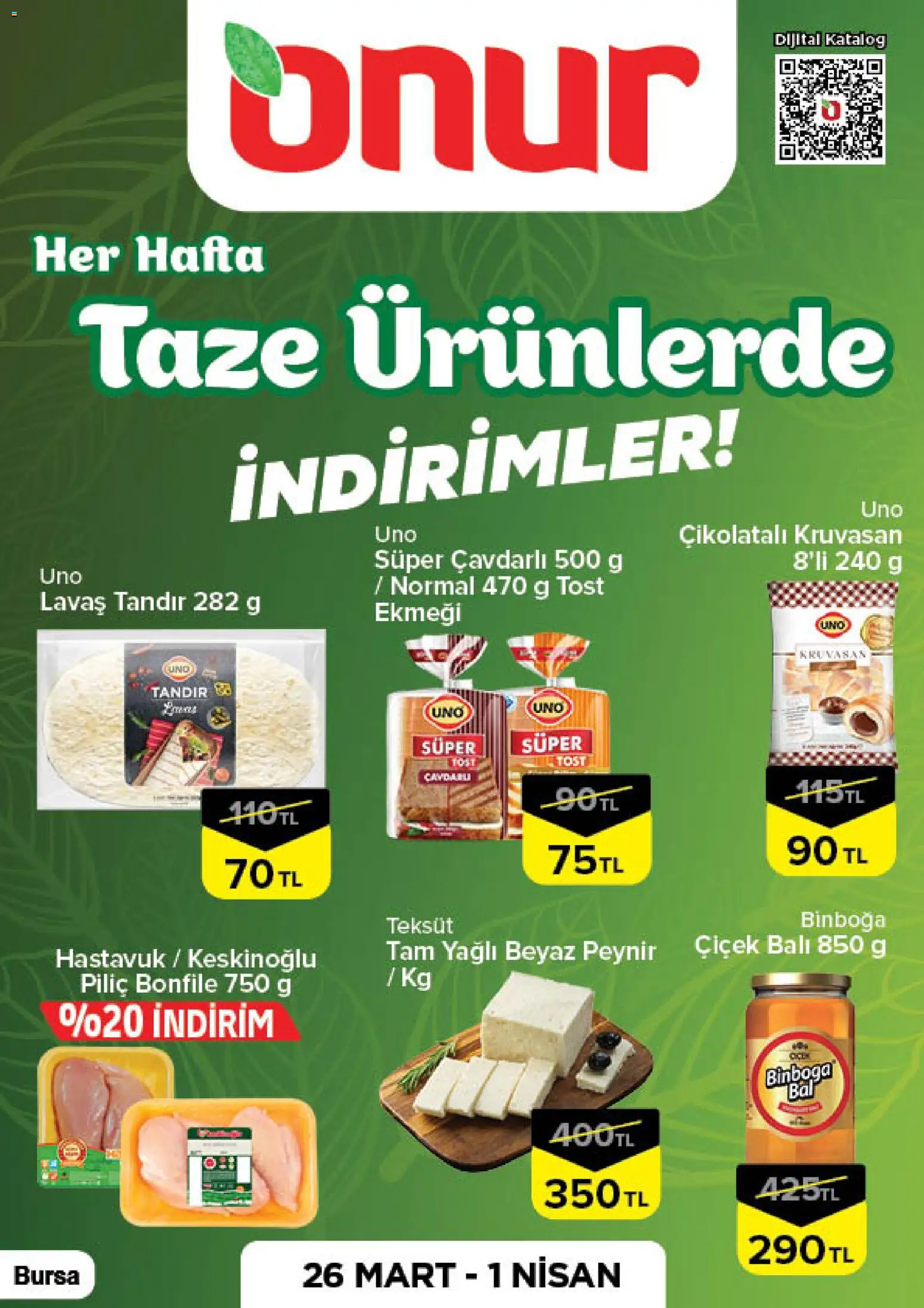 Onur Market Onur Market - Taze Ürünlerde İndirimler - Bursa 26.03.2026 - Broşürünün önizlemesi