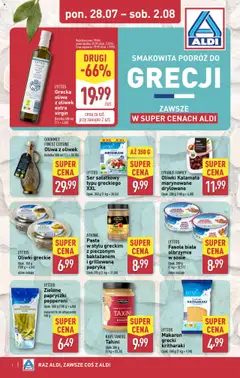 Pogląd gazetki "Tydzień Grecki" ze sklepu Aldi ważnej od 28.07.2025