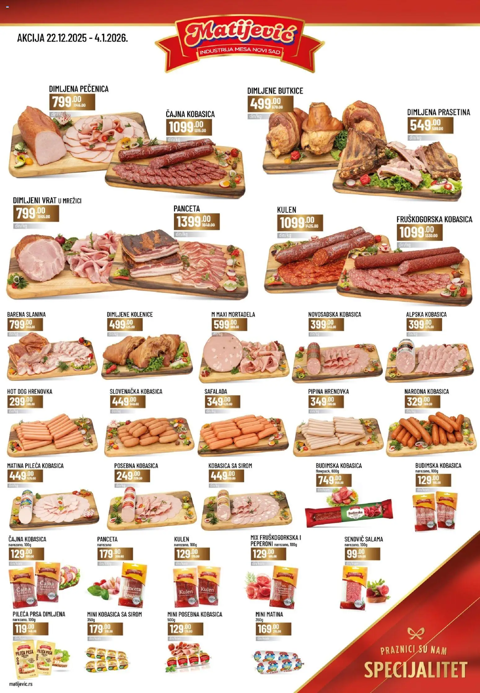 Pregled Matijevic kataloga - važi od 22.12.2025