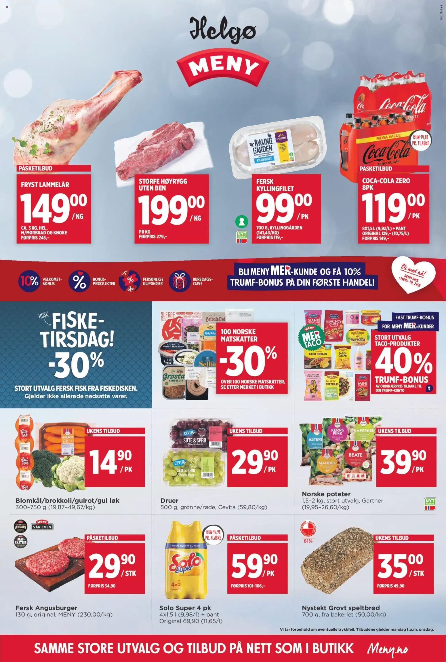 Forhåndsvis Meny Helgø kundeavis fra butikk Meny gyldig fra 16/03/2026