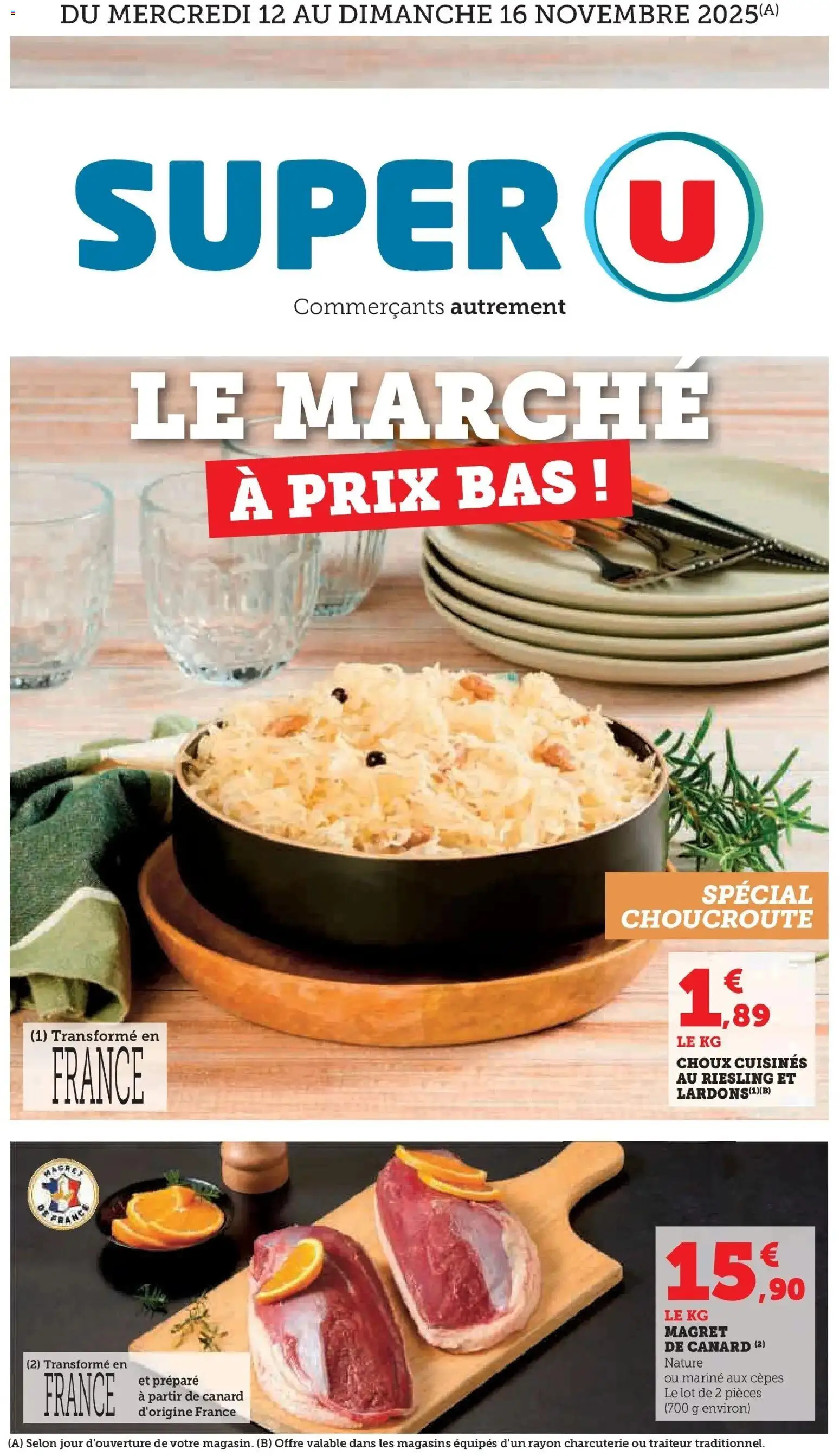 Prévisualisation de Le marché à prix bas ! du magasin Super U formulaire valide 09/11/2025