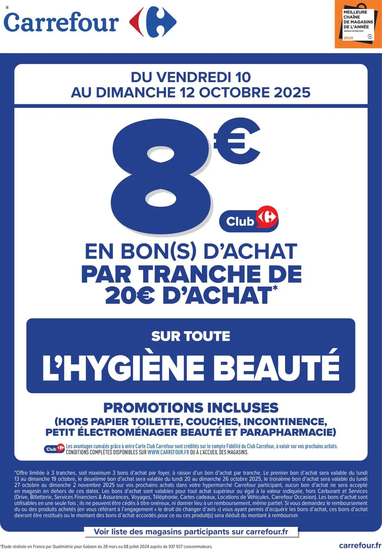 Opération bon(s) d’achat hygiène beauté de la boutique Carrefour valable du 10/10/2025 - Page numéro 1