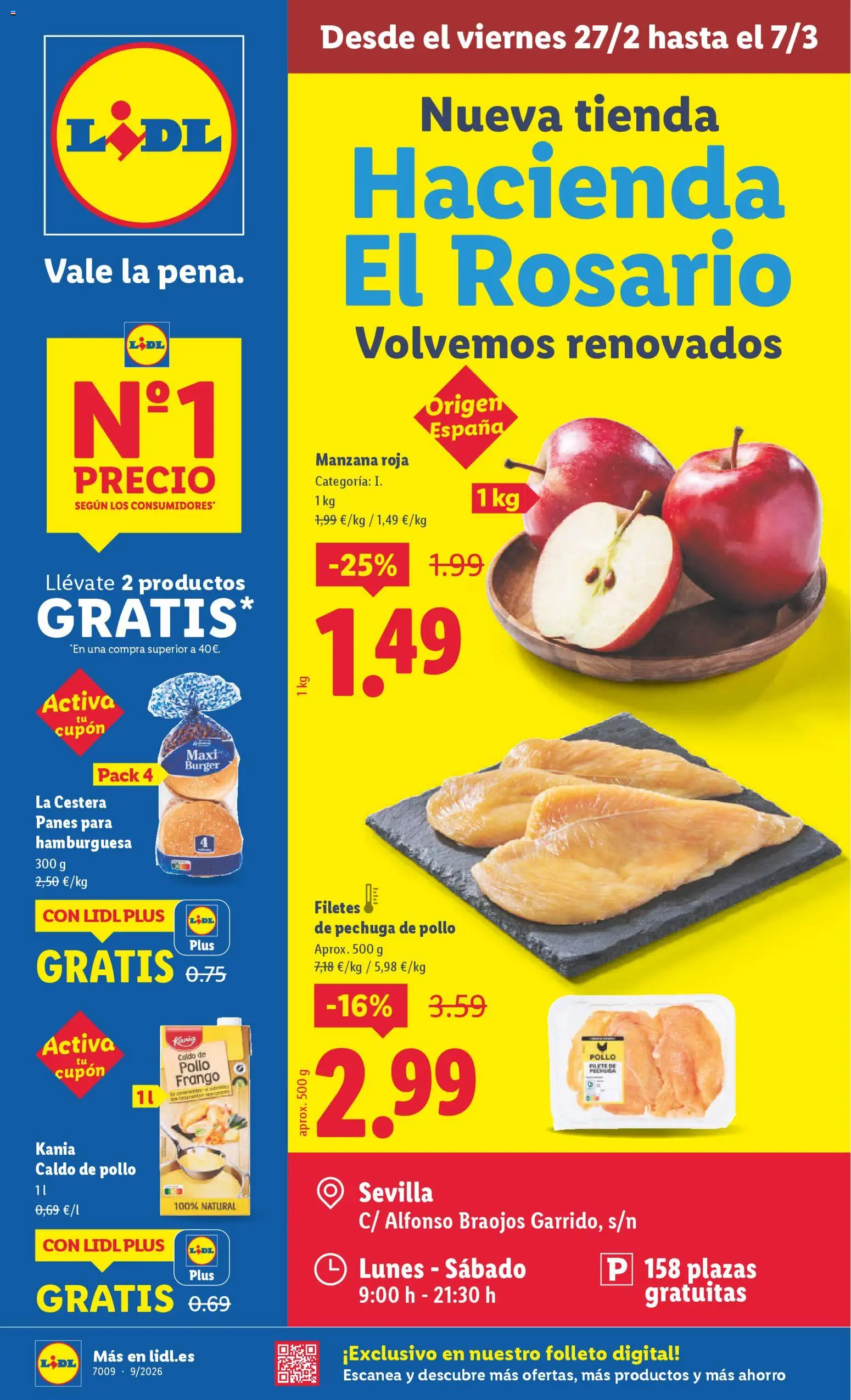 Vista previa del folleto de la tienda Lidl válido desde el 27/02/2026 - Hamburguesa, Manzana, Caldo de pollo, Filete, Filetes de pechuga de pollo, Filetes de pechuga, Pollo