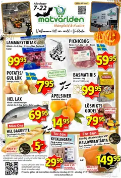 Förhandsgranska reklamblad Aktuella reklamblad Matvärlden - Veddesta från butik Matvärlden gäller från 27/10/2025