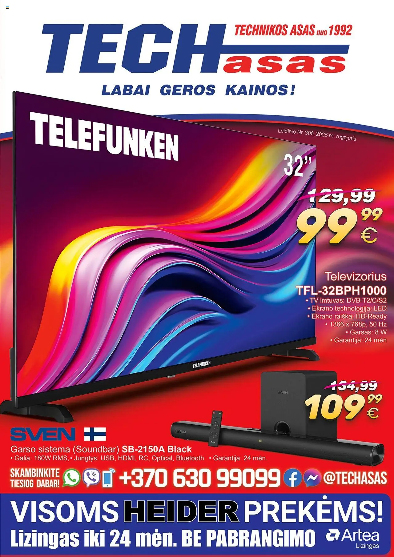 TECHasas leidinys galioja nuo 2025.08.05 – puslapio numeris 1 - Tv, Televizorius