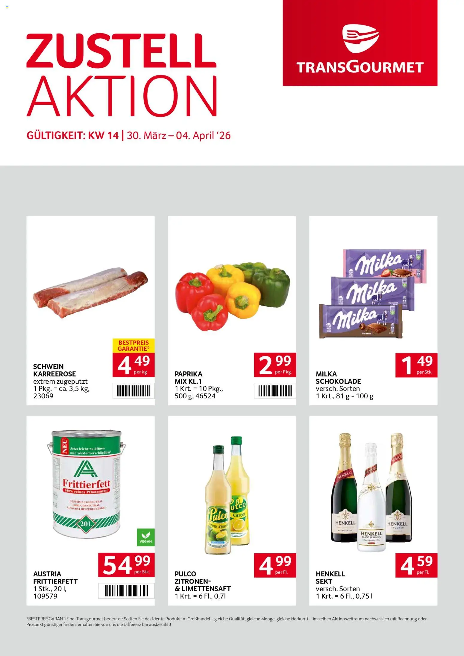 Vorschau der Angebote: Transgourmet Transgourmet Zustellaktion gültig ab 30.03.2026 - Schokolade