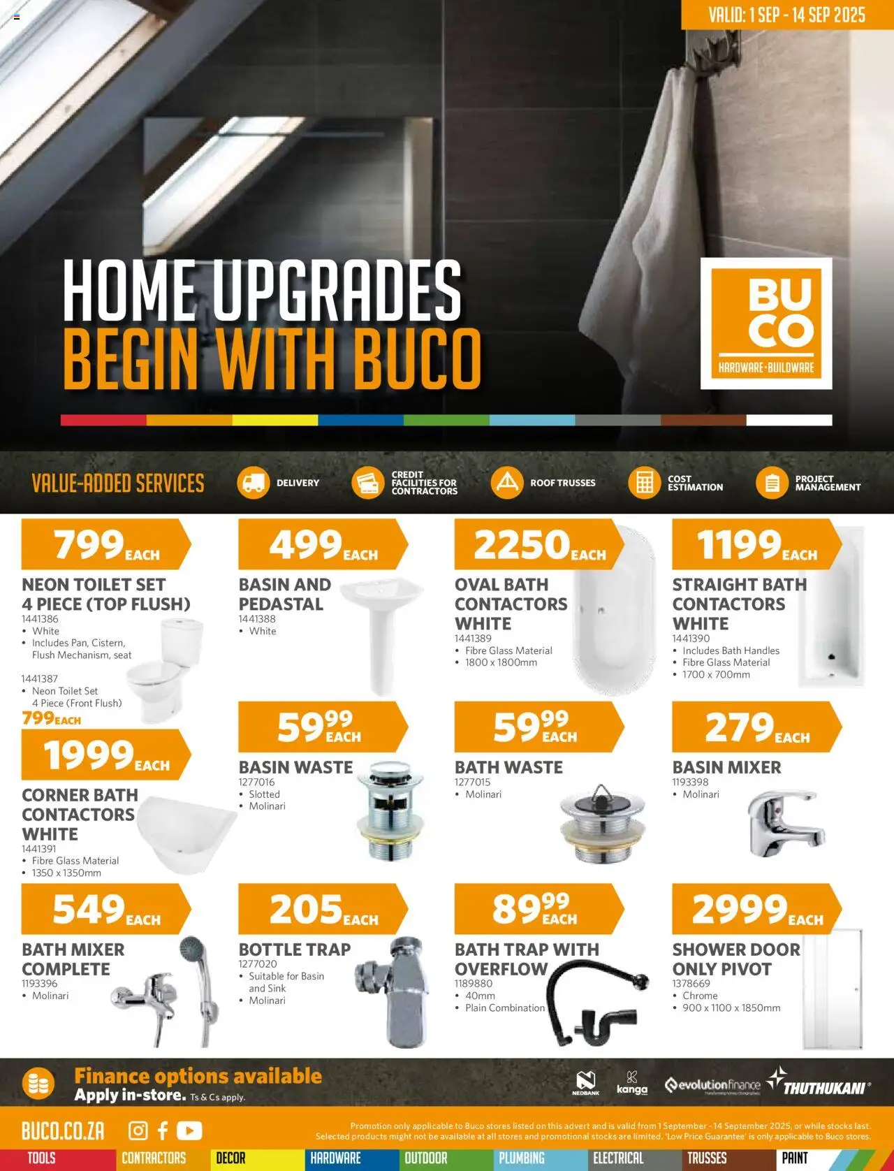 BUCO Bathroom & Paint Promo from 01/09 - 14/09/2025 > Promotions