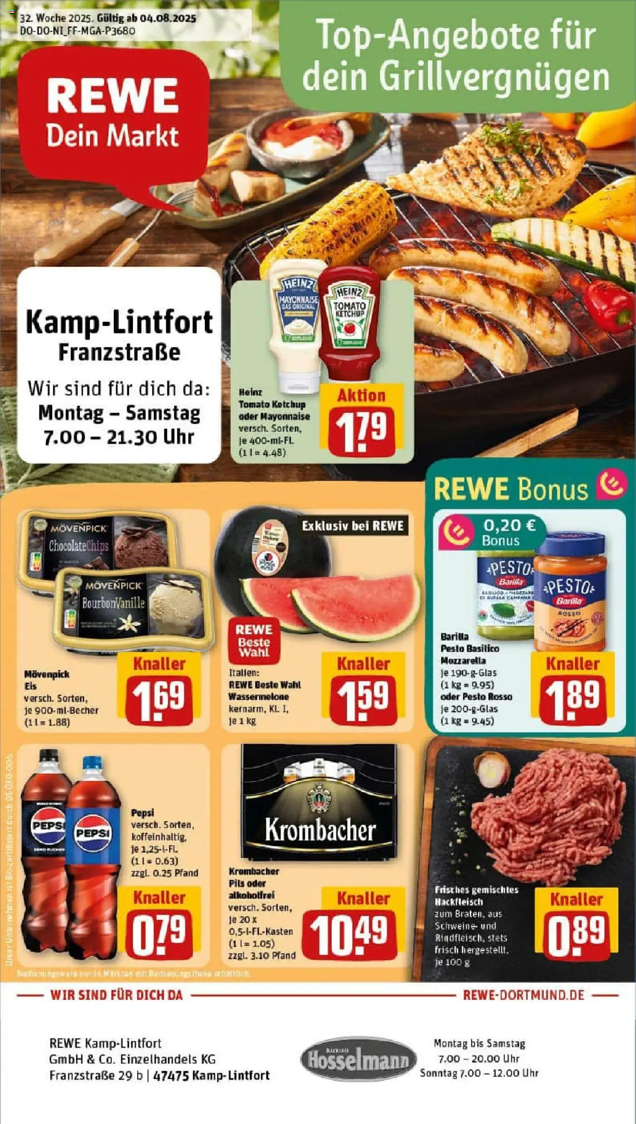 REWE Prospekt ab 03.08.2025 nächste Woche - Prospekt Kamp-Lintfort	