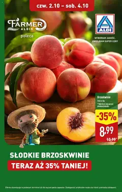Pogląd gazetki "Słodkie brzoskwinie" ze sklepu Aldi ważnej od 02.10.2025