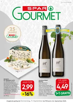 Vorschau der Angebote: SPAR Gourmet Flugblatt Niederösterreich gültig ab 11.09.2025