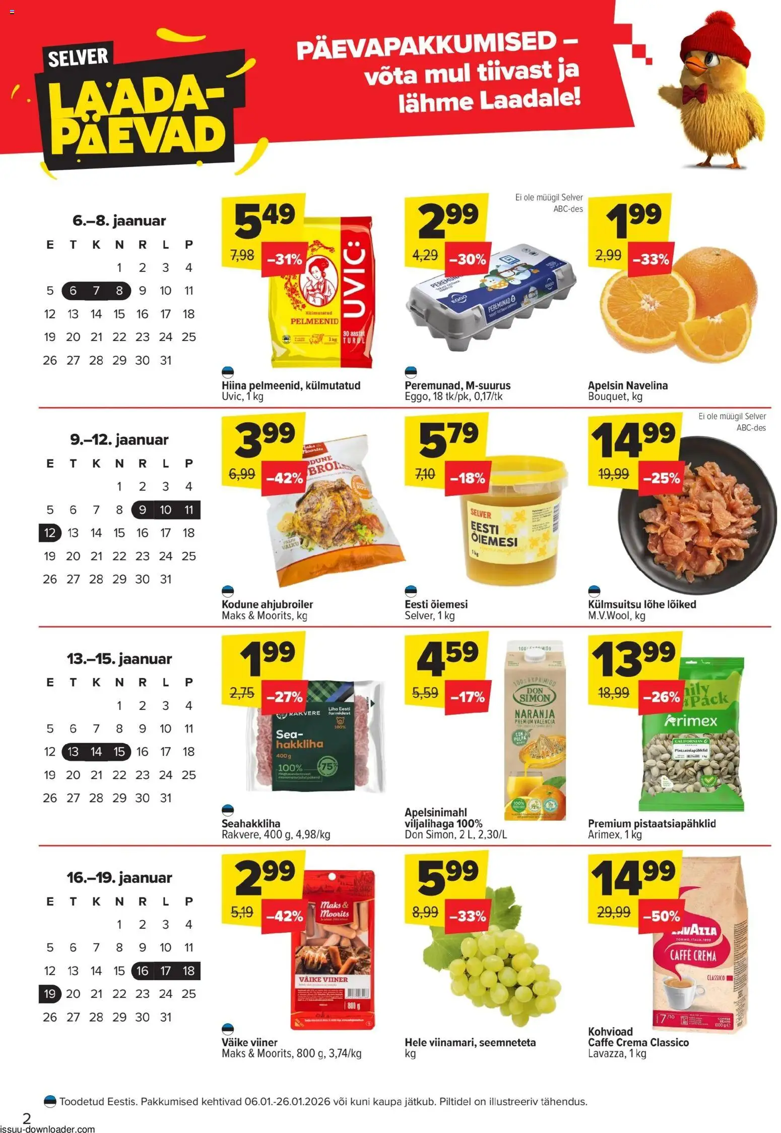 Selver kliendilehe eelvaade alates 2026.01.06