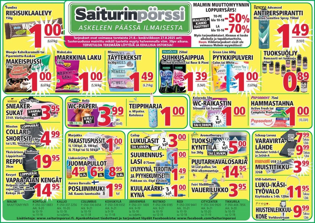 Saiturinpörssi-kaupan Tarjoukset voimassa 21/08/2025 - Sivulla 1