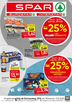 Vorschau der Angebote: Spar Salzburg gültig ab 27.11.2025