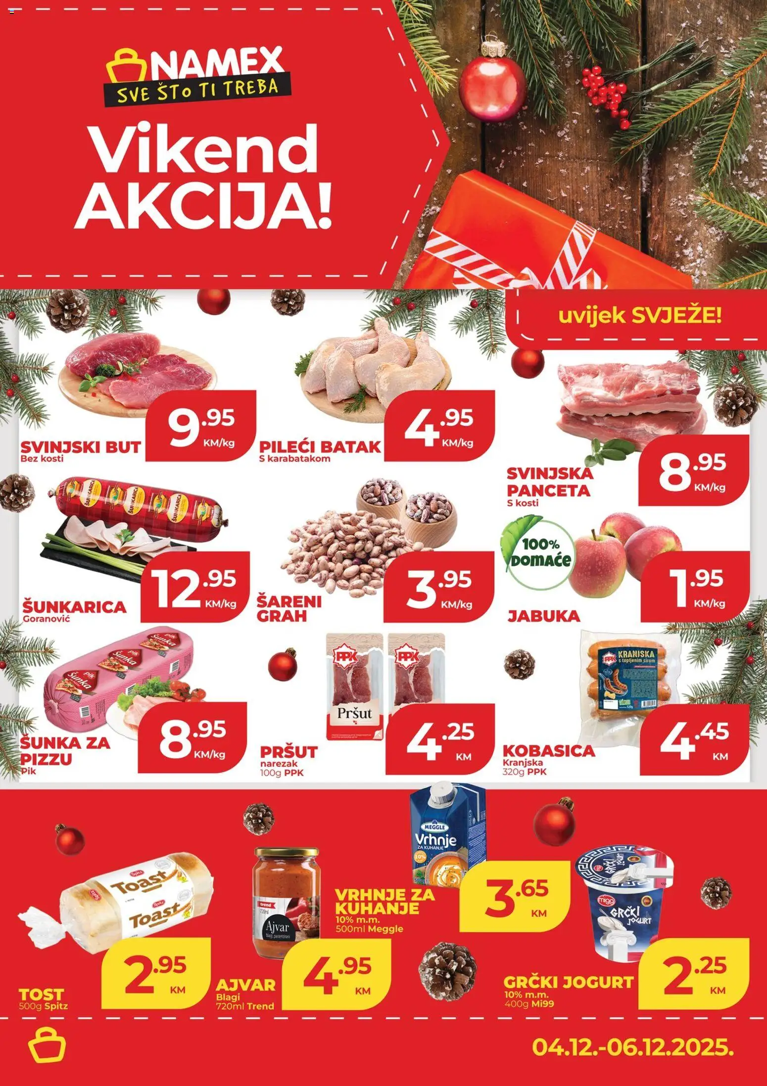 Pregled letka Vikend Akcija trgovine Namex vrijedi od 2025.12.04