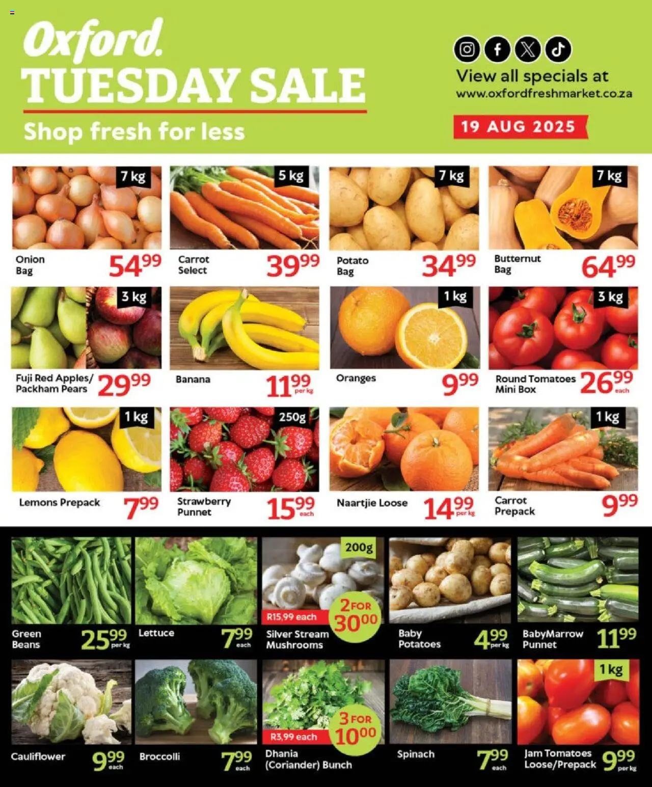 Oxford Freshmarket Tuesday Sale from 19/08 - 19/08/2025 > Promotions