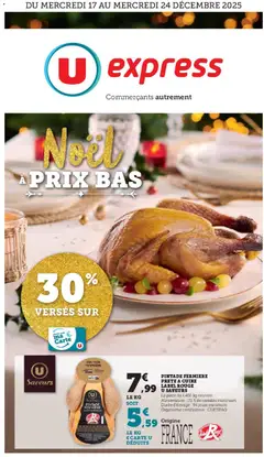 Prévisualisation de Les prix bas de Noël du magasin U Express formulaire valide 17/12/2025