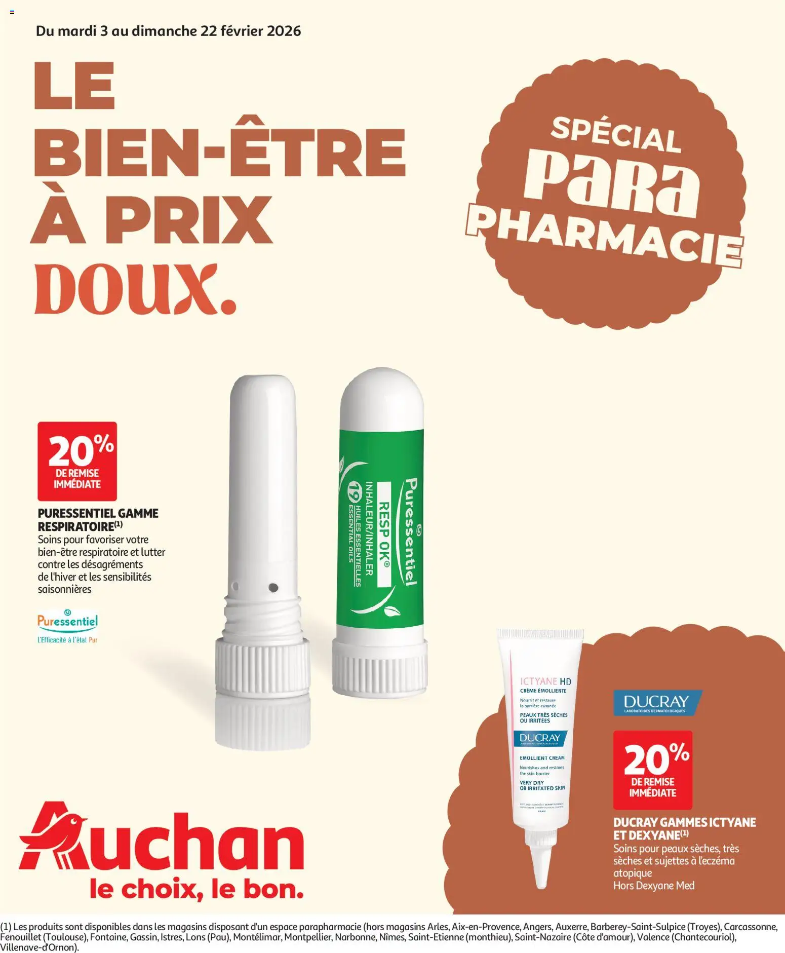 Voorbeeld van Le bien être à prix doux van winkel Auchan geldig vanaf 03/02/2026