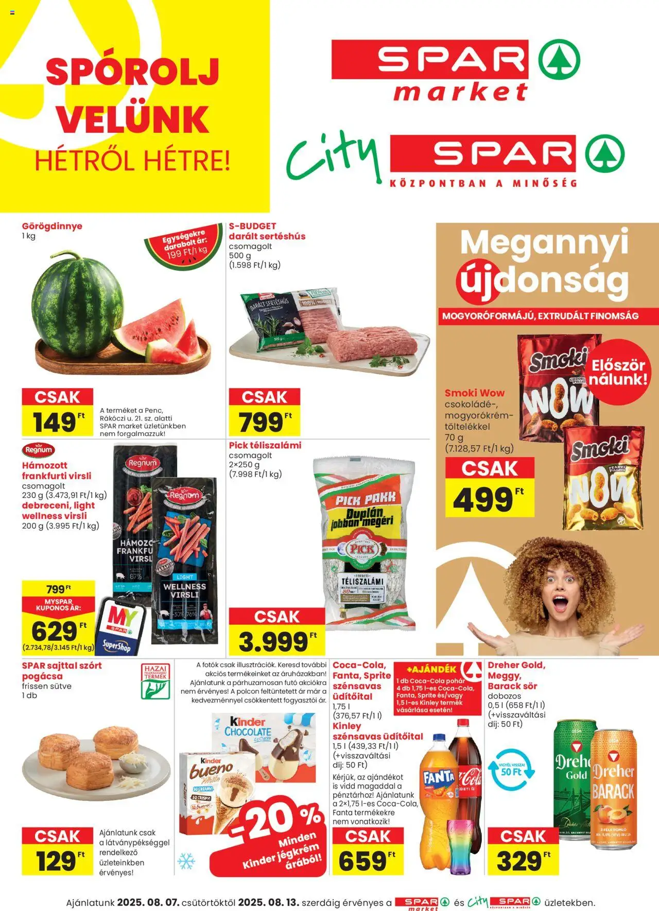 Spar aktuális szórólap, érvényes 2025.08.07.-től - 1 oldal